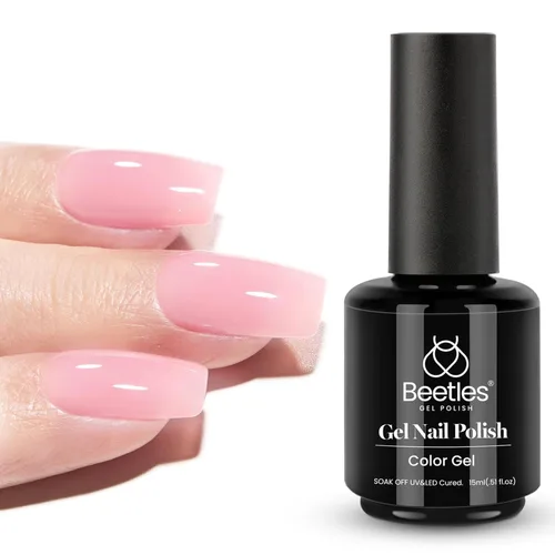 Miniatura 15 de Beetles - Esmalte de uñas de gel ultravioleta semipermanente sin HEMA de alto brillo para manicura francesa y arte de uñas, frasco a juego, blanco