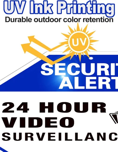 Miniatura 5 de Señal de videovigilancia, paquete de 4 letreros de cámara de seguridad de 10 x 10 pulgadas, material reflectante e impermeable, letreros