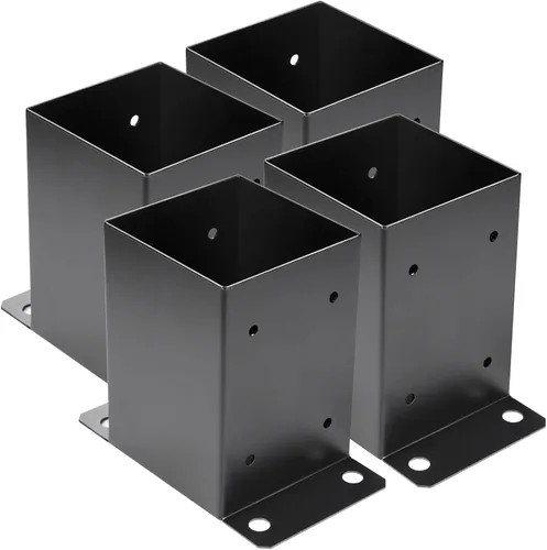 Miniatura 13 de Base de poste de 4 x 4, 10 unidades, tamaño interior de 3.6"x3.6" Base para Poste de Terraza, Soportes de Poste de Metal Resistente