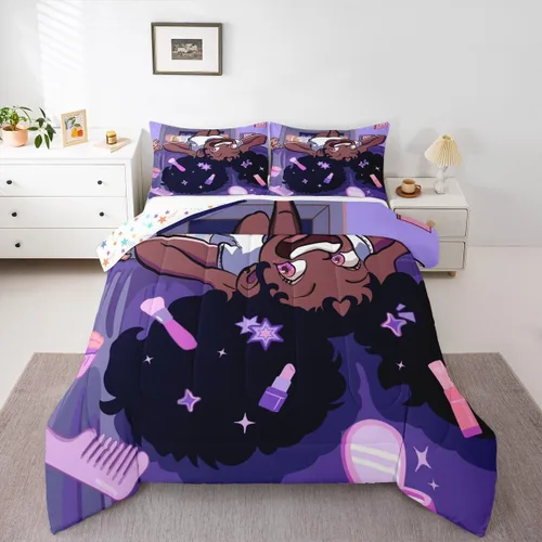 Miniatura 105 de Juego de edredón de cuernos de ciervo tamaño individual, juego de ropa de cama rústica de granja con huellas de oso y pinos para decoración