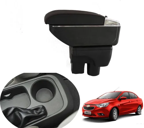 Caja de cuero del reposabrazos de la consola central del coche para Chevrolet Sail 2015 2016 2017 Auto Interior Parts reposabrazos caja de Beige
