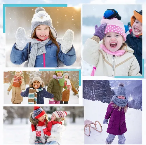 Miniatura 6 de Century Star Guantes cálidos de invierno para niños pequeños, guantes elásticos mágicos para niños y niñas, tejido suave para bebé