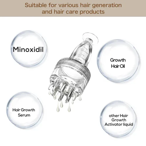 Miniatura 2 de Peine aplicador para el cuero cabelludo, herramienta aplicadora de Minoxidil, aceite capilar esencial y suero líquido para masaje y crecimiento