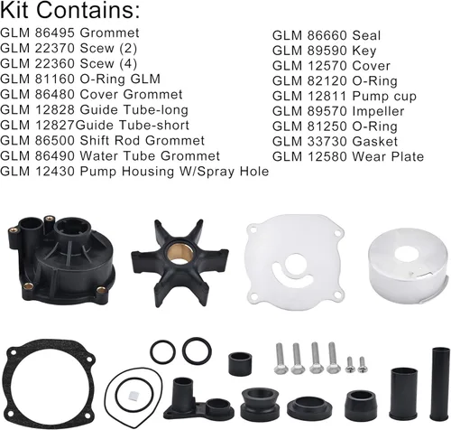 Miniatura 5 de BDFHYK 5001595 Kit de reparación de impulsor de bomba de agua con carcasa para Johnson Evinrude V4 V6 V8 85-300HP Reemplazar 5001595 435929 Sierra