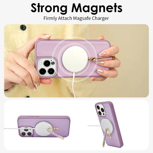 Miniatura 8 de CUSTYPE Funda para iPhone 13 Pro Max de 6.7 pulgadas con soporte, funda de cuero delgada con soporte de 2 vías, compatible con MagSafe, funda