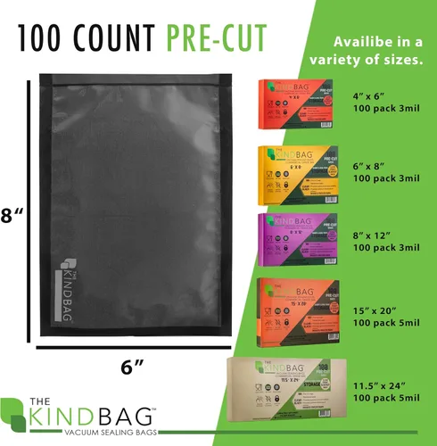 Miniatura 7 de The Kind Bag Bolsas de sellado al vacío para alimentos; grado alimenticio, sin BPA y aptas para congelador; herméticas, sin olor y sin humedad