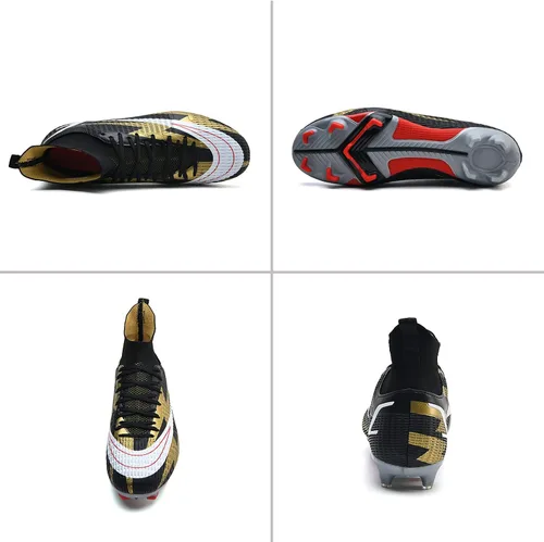 Miniatura 3 de Botas de fútbol para hombre, zapatos de fútbol, zapatos de punta, zapatillas de deporte cómodas para adultos, atlético, al aire