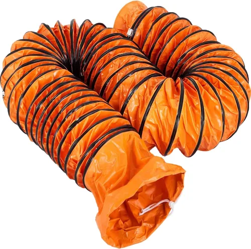 Miniatura 10 de Mophorn Manguera de Conductos de 25 pies, Manguera de Conductos Flexible de PVC con Gancho en S y Soporte de Acero para Soplador Utilitario de 8