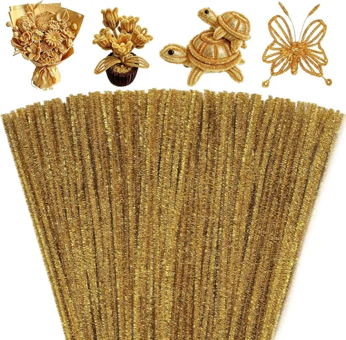 Miniatura 13 de Mnuizu - 200 limpiadores de tuberías, tallos de chenilla para manualidades, varillas esponjosas para manualidades navideñas y suministros de Rosa