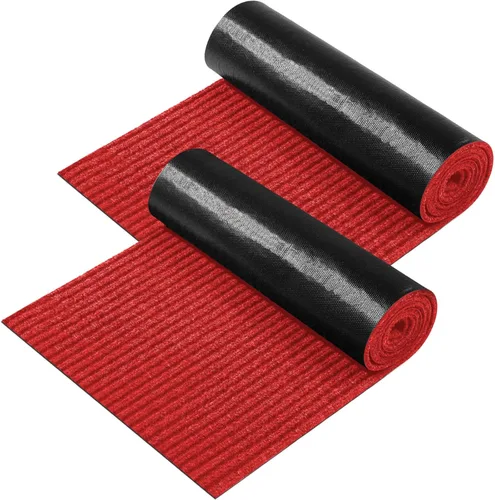 Miniatura 8 de Nuanchu 2 rollos grandes de alfombra exterior semiacabada de 16 x 79 pulgadas, tapete para puerta angosta, alfombras antideslizantes para botas