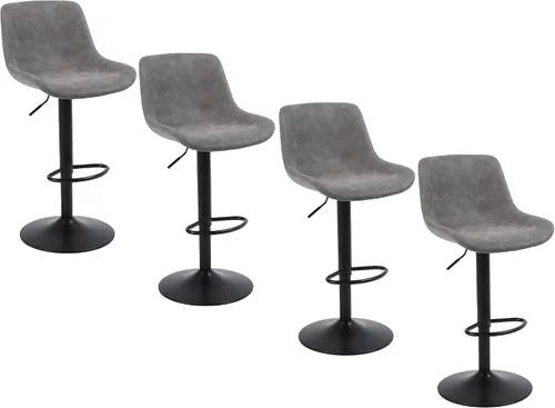 Miniatura 11 de Juego de 2 taburetes de bar, taburetes de bar giratorios de altura de mostrador con respaldo, sillas de bar ajustables, taburete alto sin brazos