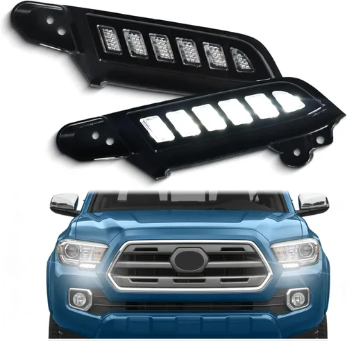 Luz de Marcador Lateral Frontal Blanca/Ámbar con Interruptor de Giro, Luz de Marcha Diurna Compatible con Camioneta Toyota Tacoma 2016-2023,
