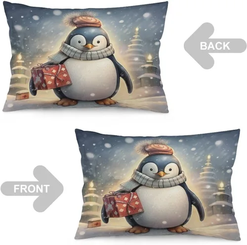 Miniatura 23 de Fundas de almohada de primavera con bonitos muñecos de nieve, fundas de almohada rústicas para vacaciones, funda de almohada tamaño Queen