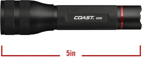Miniatura 2 de Coast G450 1630 Lumen Twist Focus con tecnología Pure Beam y Bulls-Eye Spot Beam color negro