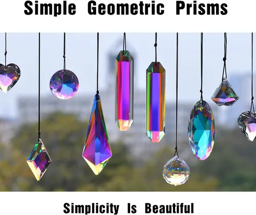 Miniatura 5 de STINO - 2 piezas prismas atrapasoles de bola de cristal de 4cm, atrapasoles colgantes con prisma de vidrio, creador de arcoíris para ventanas