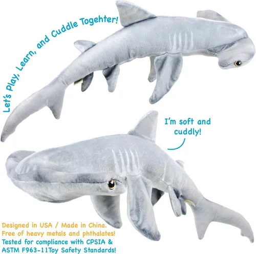 Miniatura 4 de TigerHart MC The Hammerhead Shark - Peluche de 31 pulgadas