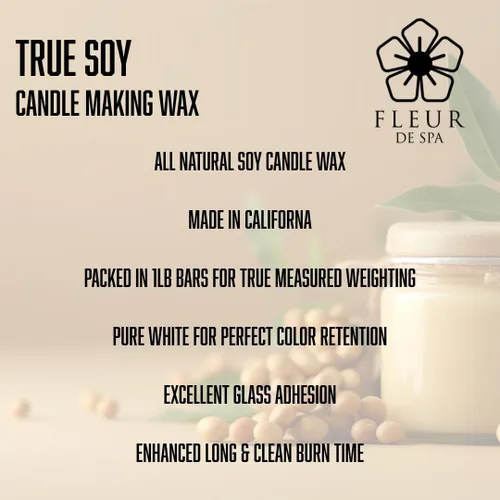 Miniatura 4 de Fleur DE SPA - Cera de soja natural de 6 libras, fabricada en Estados Unidos, empaquetada en barras de 1 libra, combustión limpia, excelente aroma