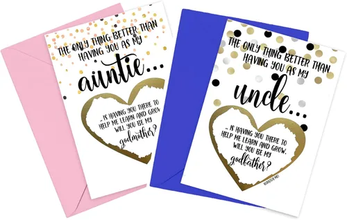 Miniatura 7 de Tarjeta para raspar con texto en inglés «Will You Be My Godmother Godfather Scratch Off», tarjeta para promoción de Tia y Tio a Padrinos de parte