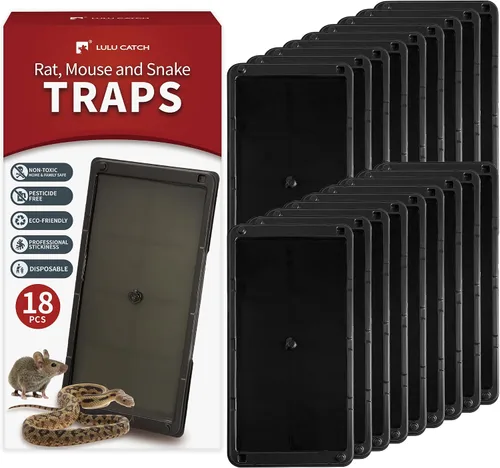 Miniatura 19 de LULUCATCH Trampas para ratones, paquete de 4, trampas de pegamento más grandes y pesadas para ratones, ratas y serpientes, trampas adhesivas