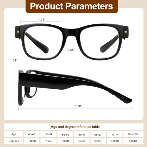 Miniatura 7 de USB Rechargeable Led Reading Glasses Lighted Eyewear for Women Men