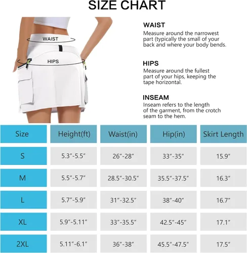 Miniatura 6 de MIVEI Falda pantalón tipo cargo de senderismo para mujer, cintura alta, para viajes, atlética, golf, casual, con bolsillos con cremallera, de secado