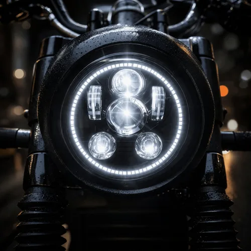Miniatura 4 de Eagle Lights 8900BG3H-SCOUT - Faro delantero de motocicleta Indian Scout con anillo de halo blanco, se adapta a 2015+ Scout 60, Scout and Scout
