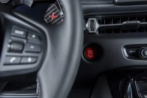 Miniatura 4 de iJDMTOY Botón de arranque/parada a presión con motor rojo deportivo de carreras estilo TRD compatible con Toyota Supra GR A90 2020 en adelante