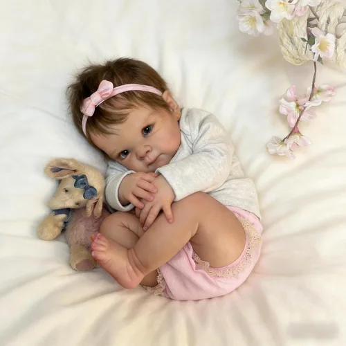 Miniatura 7 de RXDOLL Lindas Muñecas Bebé Reborn de Silicona de Cuerpo Completo para Niña de 18 pulgadas Bebé Recién Nacida Realista Niña Bebés de Silicona de Vida