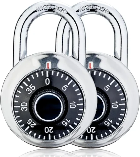 Miniatura 11 de Lock 1 paquetes de cerradura de combinación para casilleros de gimnasio y escuela, candado de combinación segura Mini cerradura de combinación Negro