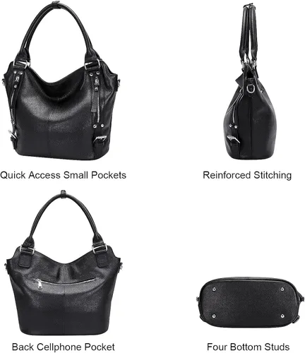 Miniatura 4 de Over Earth Bolsos de cuero genuino para mujer, bolso de hombro Hobo para mujer