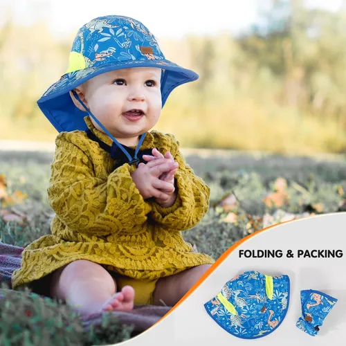Miniatura 21 de Sombrero de sol para bebé, sombreros de protección solar para niños pequeños, UPF 50+, gorra de playa de verano al aire libre para niños y niñas