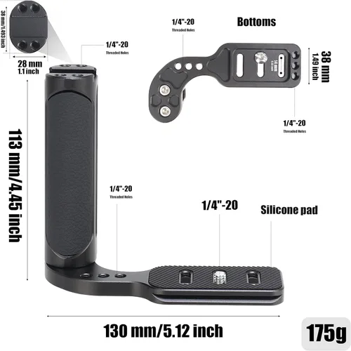 Miniatura 4 de Fotga Soporte estabilizador de agarre lateral universal + placa de trípode Arca Swiss para cámara Canon Nikon Sony DSLR sin espejo R8 R50 R100 R10