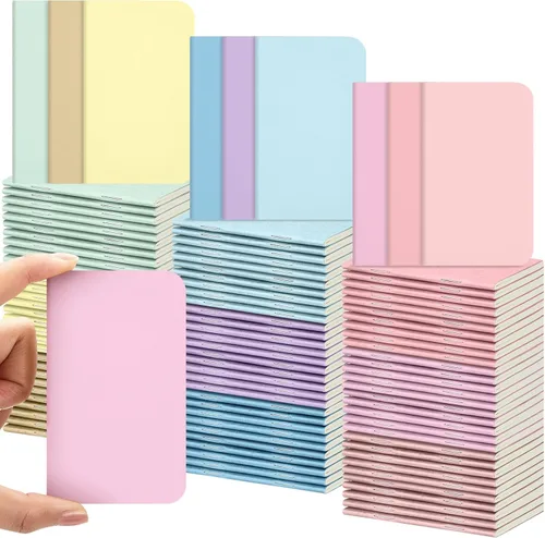 Miniatura 7 de Outus 90 cuadernos pequeños a granel de 2.5 x 4 pulgadas, cuadernos pequeños de papel de estraza de bolsillo de tapa suave para regalos