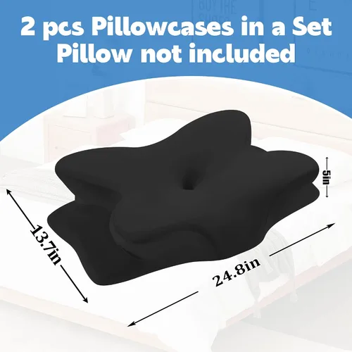 Miniatura 2 de BALAPET 2 Piezas de Funda de Almohada Cervical de Terciopelo, Funda de Almohada de Elasticidad Suave para Almohada Cervical Ergonómica, Fundas