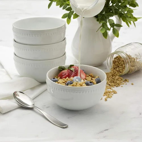 Miniatura 6 de Everyday White Tazones de sopa y cereales de porcelana de 26 onzas