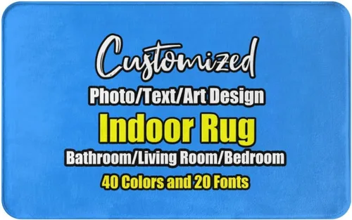 Miniatura 127 de sophiehome Customzied - Alfombras de baño con imagen de texto, alfombra de franela personalizada para interiores para el hogar, dormitorio, baño