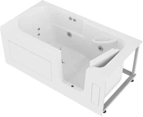 Miniatura 9 de ANZZI Bañera de 53 x 26 pulgadas con llenado rápido, cabezal de ducha de 60 pulgadas, fácil entrada, sello hermético, almohada para la cabeza, 2653