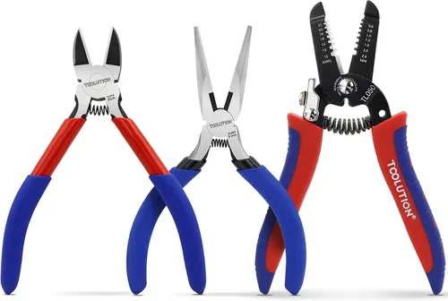 Miniatura 8 de 2-Piece Electrician's Pliers Set - 7" Wire Stripper & 5" Flush Cutter - Professional Wire Stripping Tool with Spring-Loaded Design & Non-Slip Grip