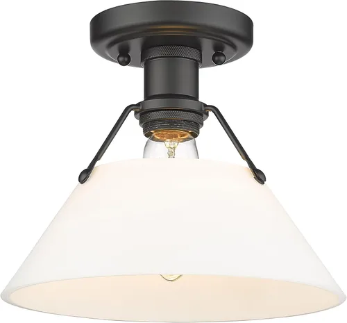 Miniatura 5 de Golden Lighting Orwell - Soporte empotrado de metal de 1 luz en negro mate y blanco