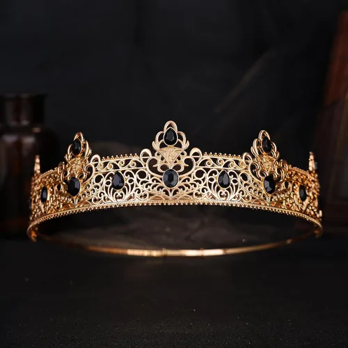 Miniatura 3 de Corona dorada de rey para hombre, decoración para cumpleaños, graduación, fiesta, disfraz, boda, Halloween, día del padre, regalo para hombres