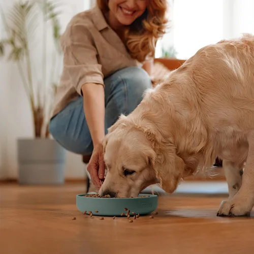 Miniatura 7 de Coomazy Cuencos grandes de silicona de alimentación lenta para perros, juguete interactivo de rompecabezas para el entrenamiento de alimentos