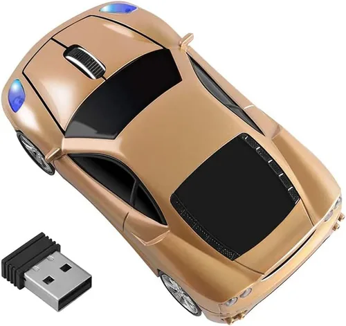 Miniatura 4 de Ratón inalámbrico para computadora, mouse óptico con forma de automóvil deportivo 3D, mouse ergonómico para computadora portátil de escritorio