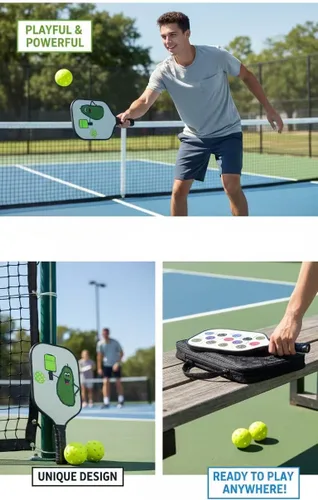 Miniatura 6 de MIXIN ITUP Juego de 2 paletas de pickleball de fibra de carbono T700