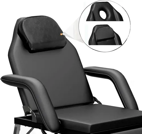 Miniatura 5 de Roixeeds Mesa de masaje facial ajustable, reposacabezas y reposabrazos extraíbles, silla portátil de tatuaje para masaje profesional, sala de Negro
