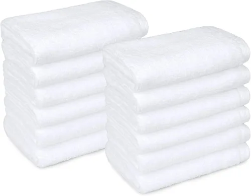 Miniatura 17 de Amazon Basics 2 toallas de baño de gran tamaño de secado rápido, 100% algodón, color blanco, de 62 x 30 pulgadas