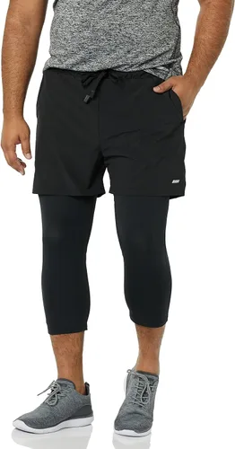 Miniatura 3 de Tienda Essentials Pantalones cortos de correr tejidos de doble capa para hombre que absorben la humedad