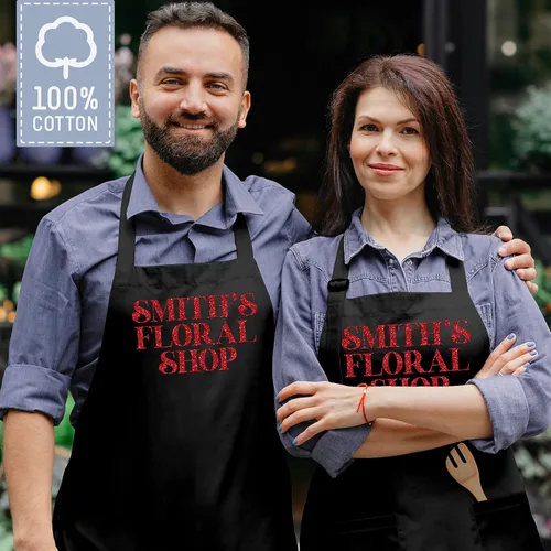 Miniatura 4 de Delantal de chef de cocina personalizado con bolsillos, opción en blanco y negro, 9 fuentes, 18 colores, delantal de chef personalizado