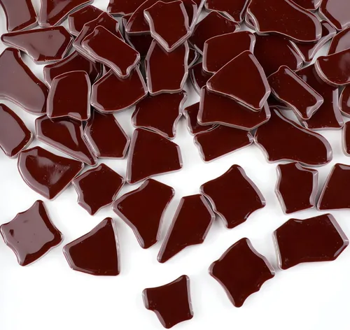Miniatura 15 de PINUO&KE Azulejo de mosaico de cerámica irregular con pegamento de 0.99 libras para adultos y niños, hecho a mano, para baño, cocina, decoración