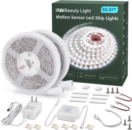 Miniatura 8 de MY BEAUTY LIGHT - Tira de luces LED activadas por movimiento, tira de luz LED de 65.6 pies con 2 modos de iluminación diurna o nocturna, 3 modos