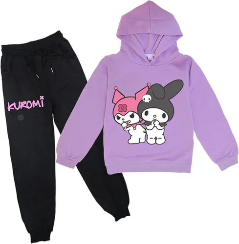 ENDOH Unisex Kids Cute Cartoon Hoodie and Sweatpants 2Pcs Set,Long Sleeve Hooded Tops Casual 2 Piece Tracksuit Outfits